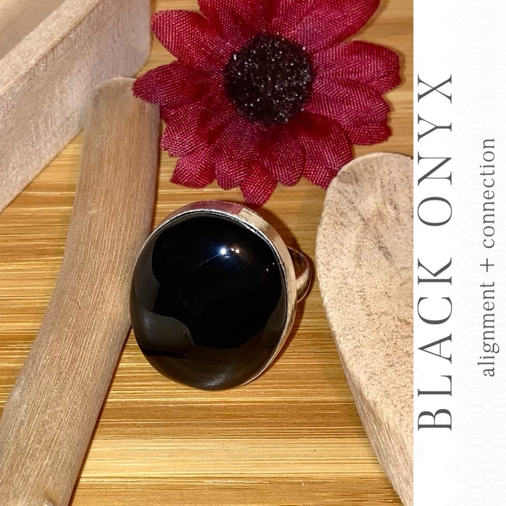 Black Onyx Gemstone Chunky Handmade Ring